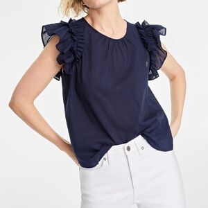 Ruffle Short-Sleeve Top. Never Worn.